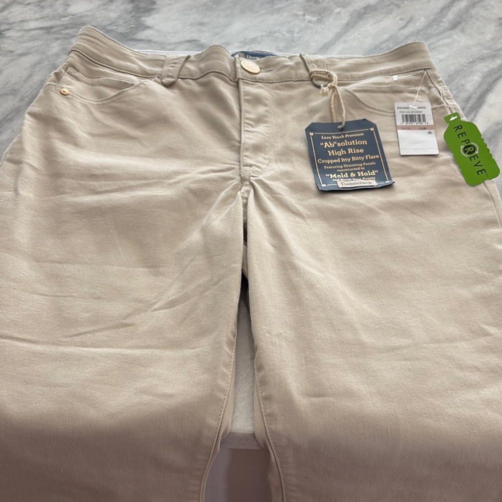 Democracy Tan Chinos Lightweight Flat Front